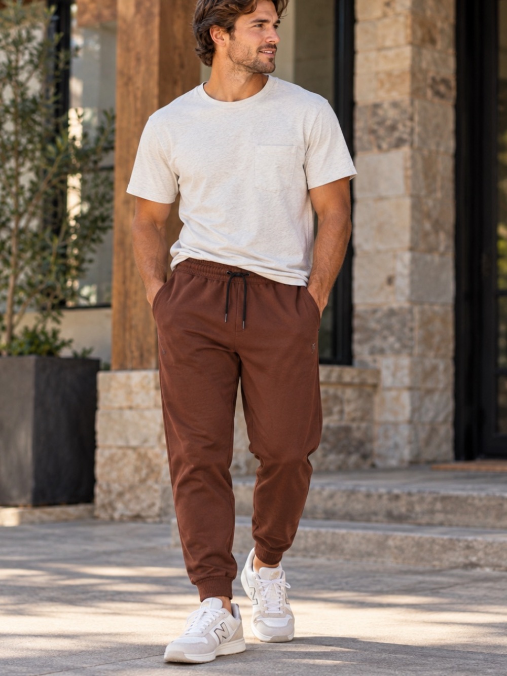 Member’s Mark Everyday Active Jogger Pants Brown XL NWT Drawstring